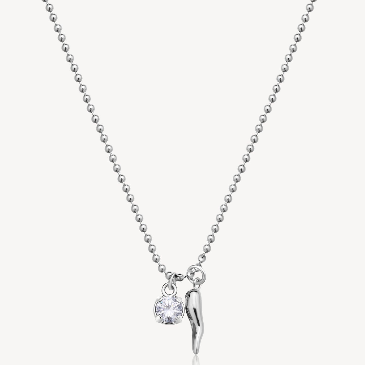 Collana Brosway Desideri Prptezione In Acciaio Con Pendenti Cornetto E Punto Luce Cristallo