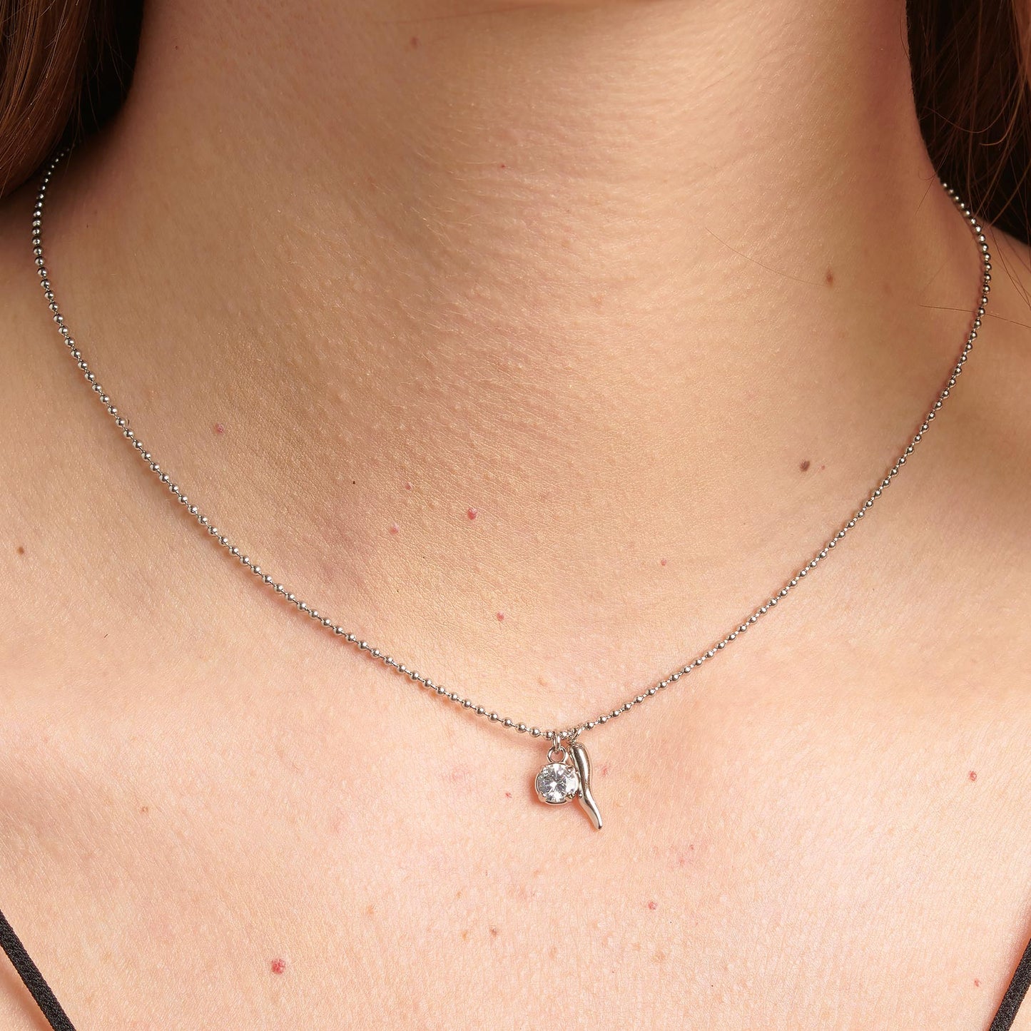 Collana Brosway Desideri Prptezione In Acciaio Con Pendenti Cornetto E Punto Luce Cristallo