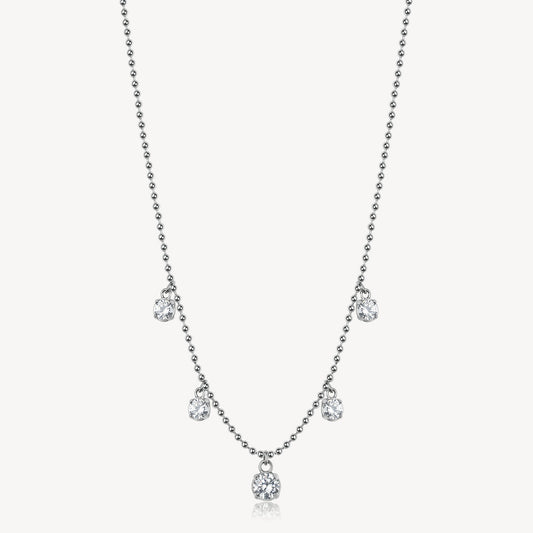 Collana Brosway Desideri Fortuna In Acciaio Con 5 Pendenti Cristalli