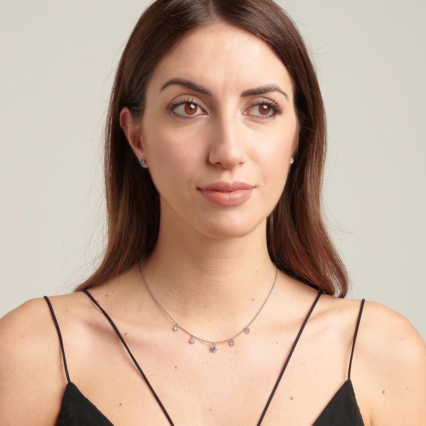 Collana Brosway Desideri Fortuna In Acciaio Con 5 Pendenti Cristalli