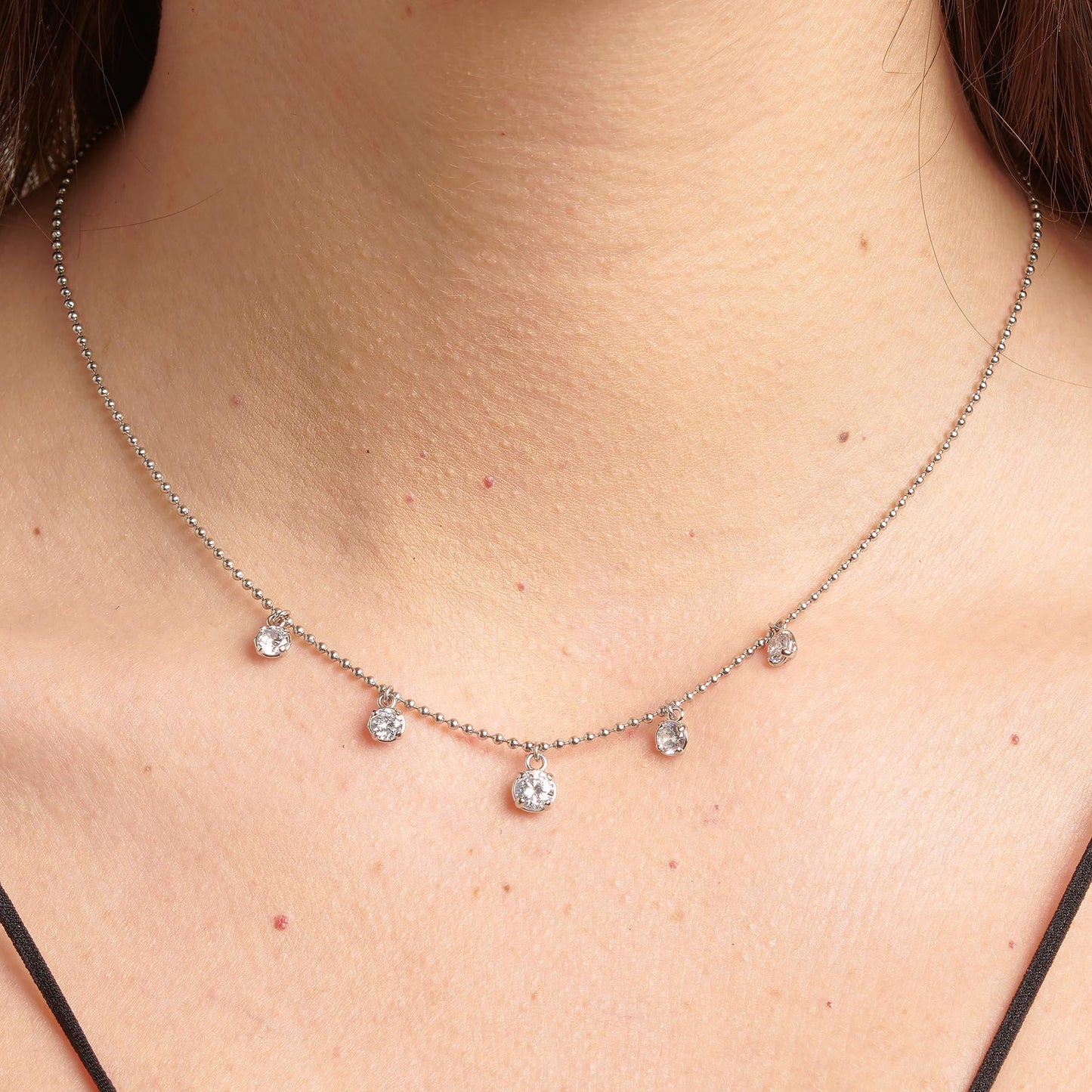 Collana Brosway Desideri Fortuna In Acciaio Con 5 Pendenti Cristalli