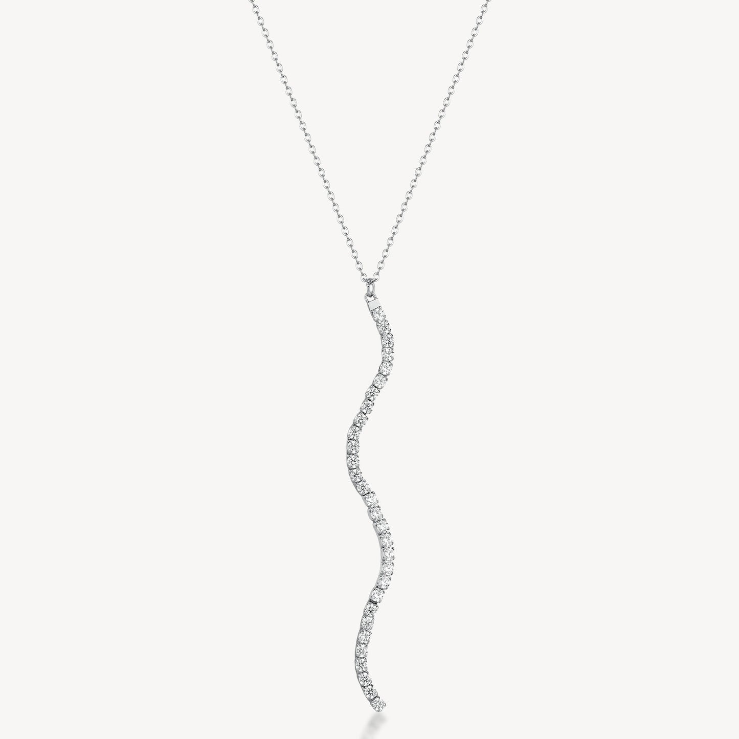 Collana Girocollo Brosway Desideri Acciaio Pendente Lungo Ondulato Cubic Zirconia