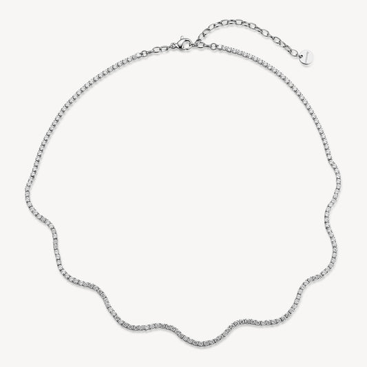 Collana Girocollo Brosway Desideri Acciaio Ondulato con Cubic Zirconia