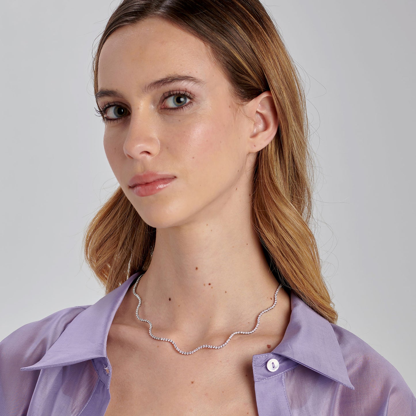 Collana Girocollo Brosway Desideri Acciaio Ondulato con Cubic Zirconia