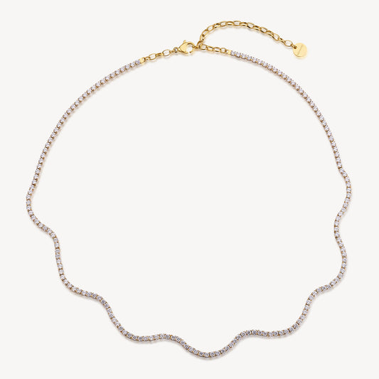 Collana Girocollo Brosway Desideri Pvd Oro Ondulato con Cubic Zirconia
