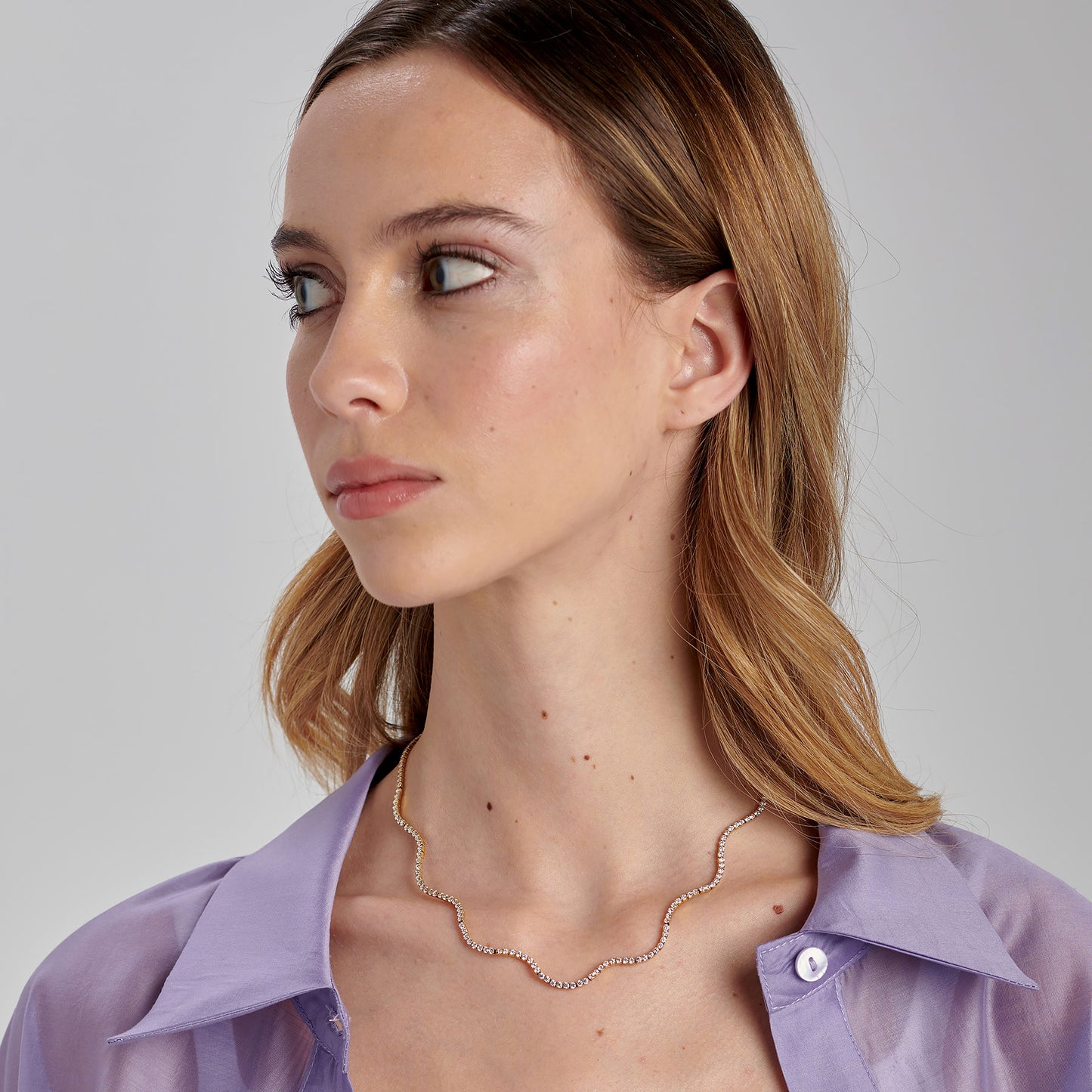 Collana Girocollo Brosway Desideri Pvd Oro Ondulato con Cubic Zirconia