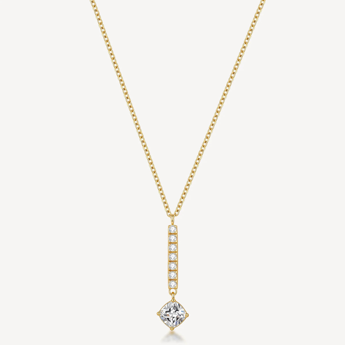 Collana Girocollo Brosway Desideri Acciaio Pvd Oro Maglia Forzatina Pendente A Barretta Con 7 Cristalli Bianchi E Cubic Zirconia Finale