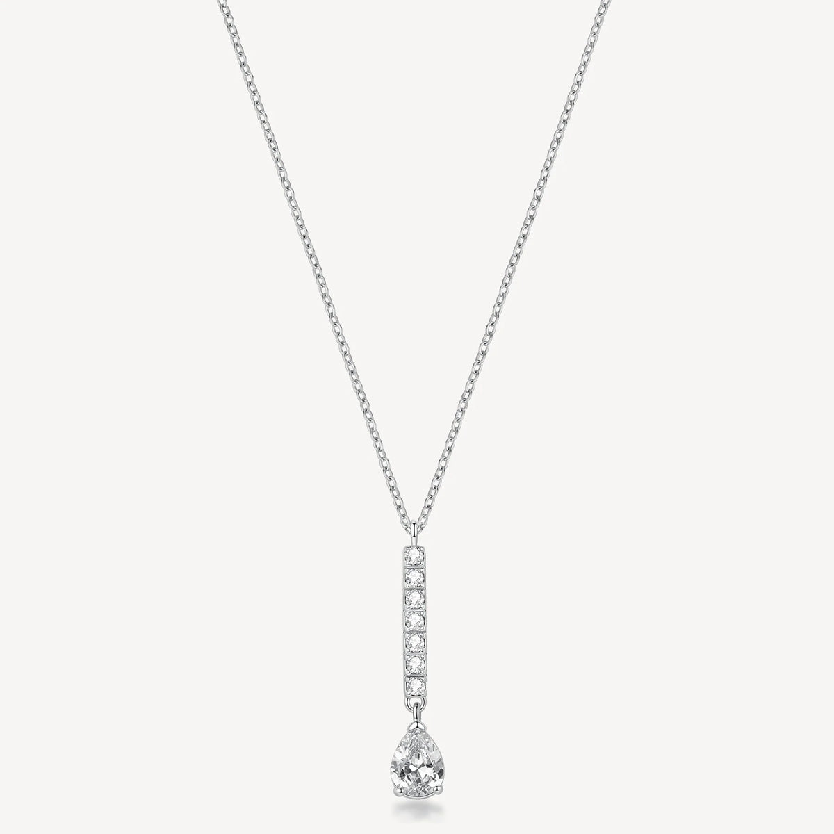 Collana Girocollo Brosway Desideri Acciaio Maglia Forzatina Pendente A Barretta Con 7 Cristalli Bianchi E Cubic Zirconia Finale Goccia