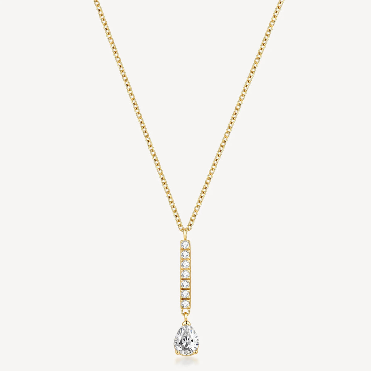 Collana Girocollo Brosway Desideri Acciaio Pvd Oro Maglia Forzatina Pendente A Barretta Con 7 Cristalli Bianchi E Cubic Zirconia Finale Goccia