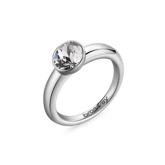 Anello Brosway Affinity Acciaio e Cristallo - Misura 16