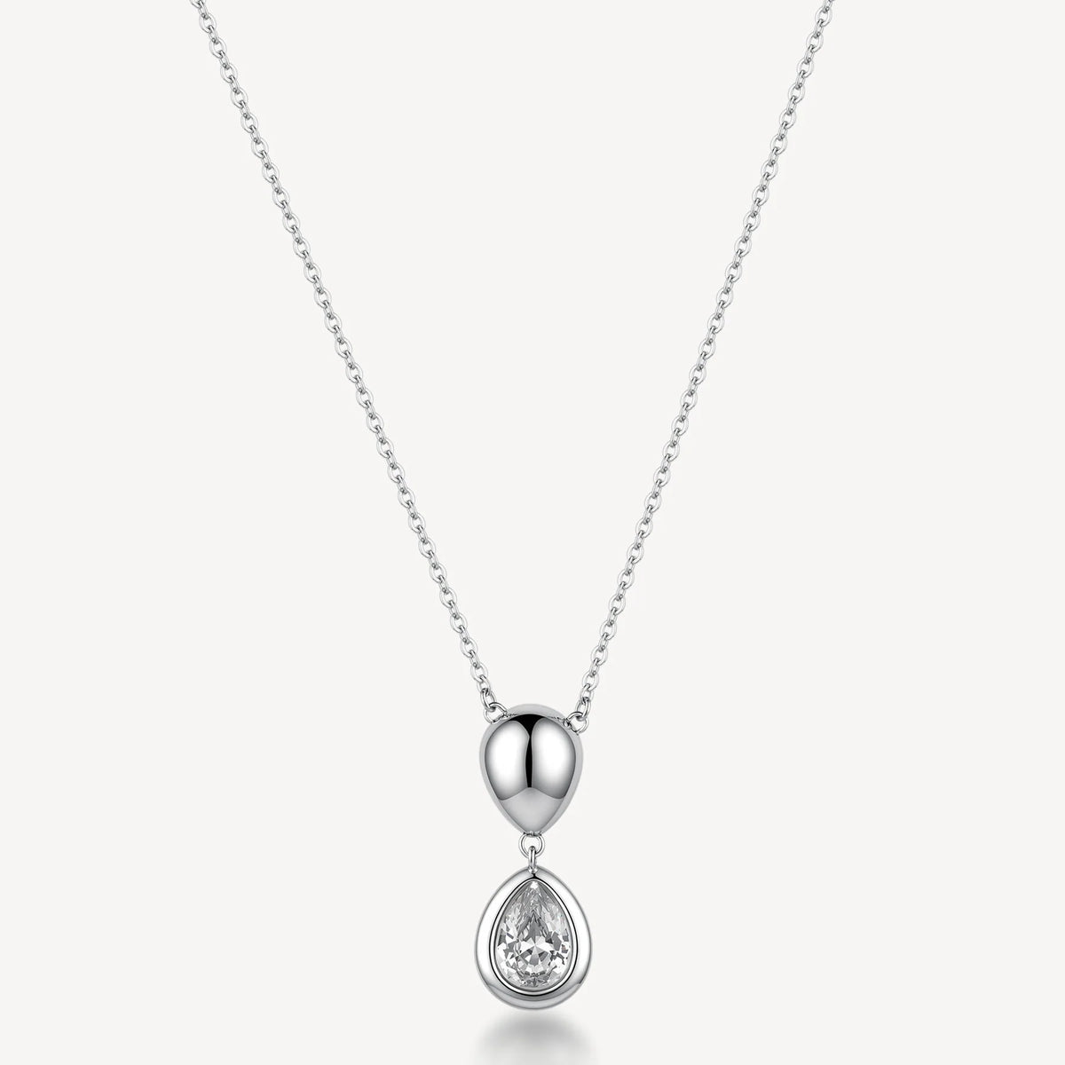 Collana Brosway Glow Girocollo In Acciaio Con Doppio Pendente A Goccia E Cubic Zirconia