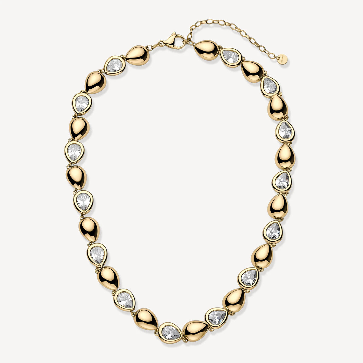 Collana Brosway Glow Girocollo In Acciaio Pvd Oro Con Elementi A Goccia E Cubic Zirconia Alternati