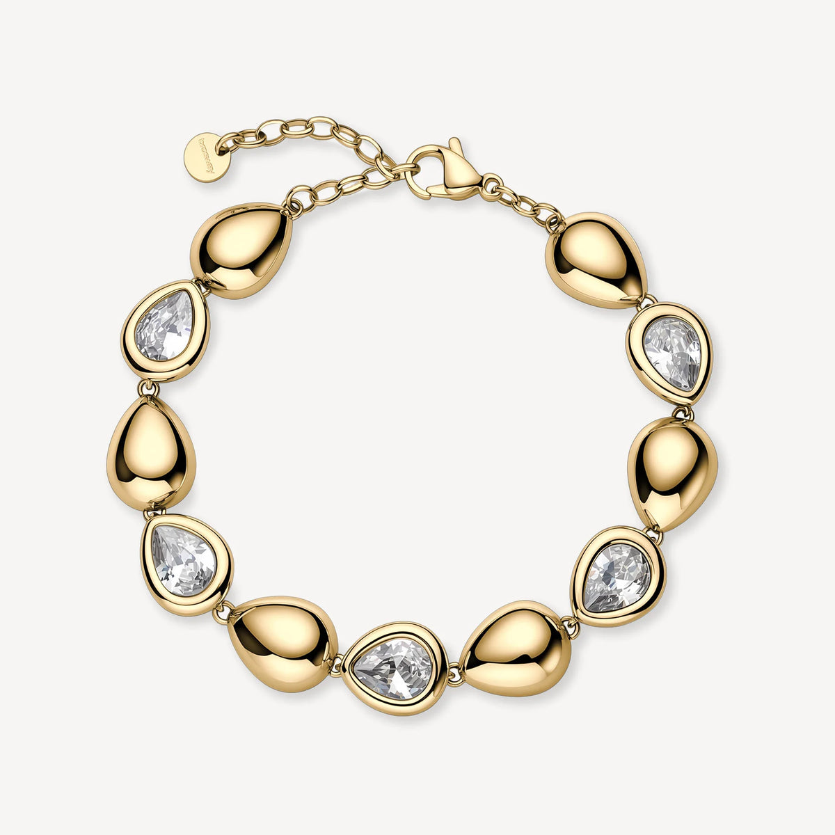 Bracciale Brosway Glow In Acciaio Pvd Oro Con Elementi A Goccia E Cubic Zirconia Alternati