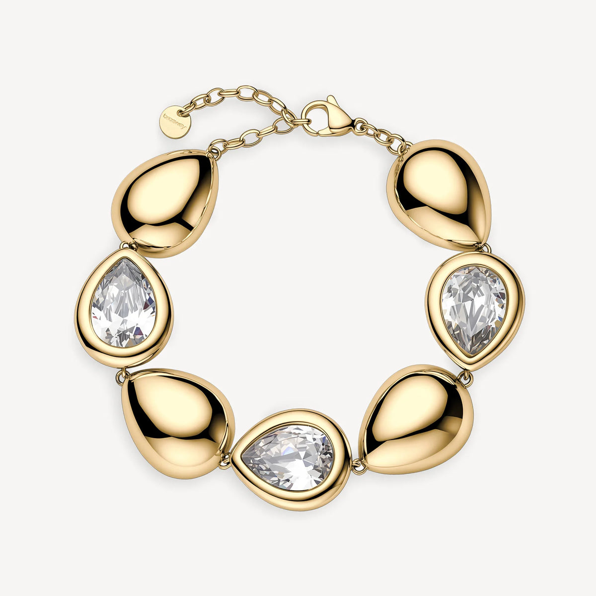 Bracciale Brosway Glow In Acciaio Pvd Oro Con Elementi A Goccia E Cubic Zirconia Alternati