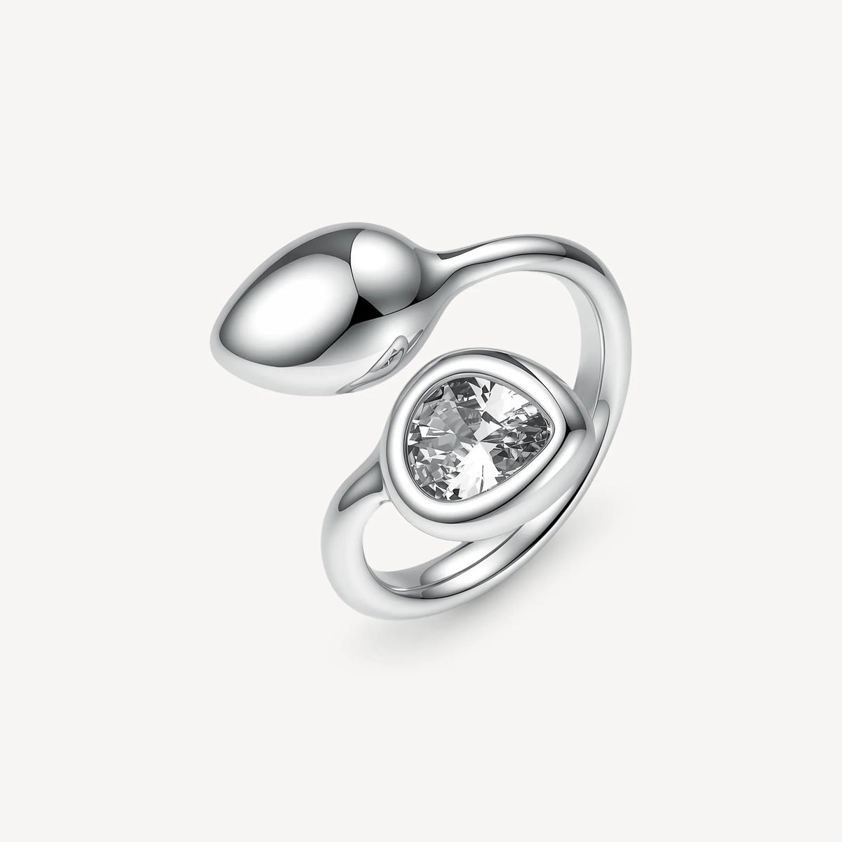 Anello Brosway Glow Contrariè Acciaio Con Elementi A Goccia E Cubic Zirconia - Misura 14