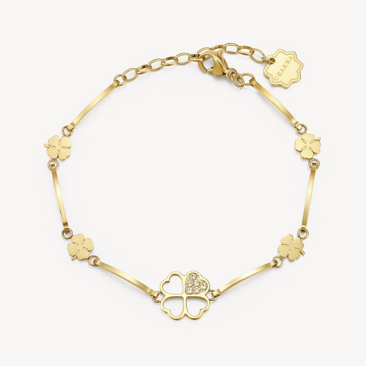 Bracciale Brosway Chakra Portafortuna Pvd Oro Quadrifoglio