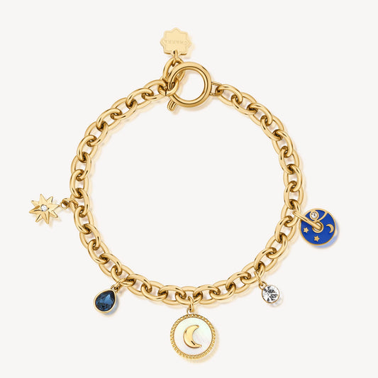 Bracciale Brosway Chakra Mistici Luna Pvd Oro Con Charms