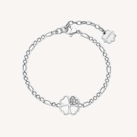 Bracciale Brosway Chakra Portafortuna In Acciaio Con Quadrifoglio Cristalli