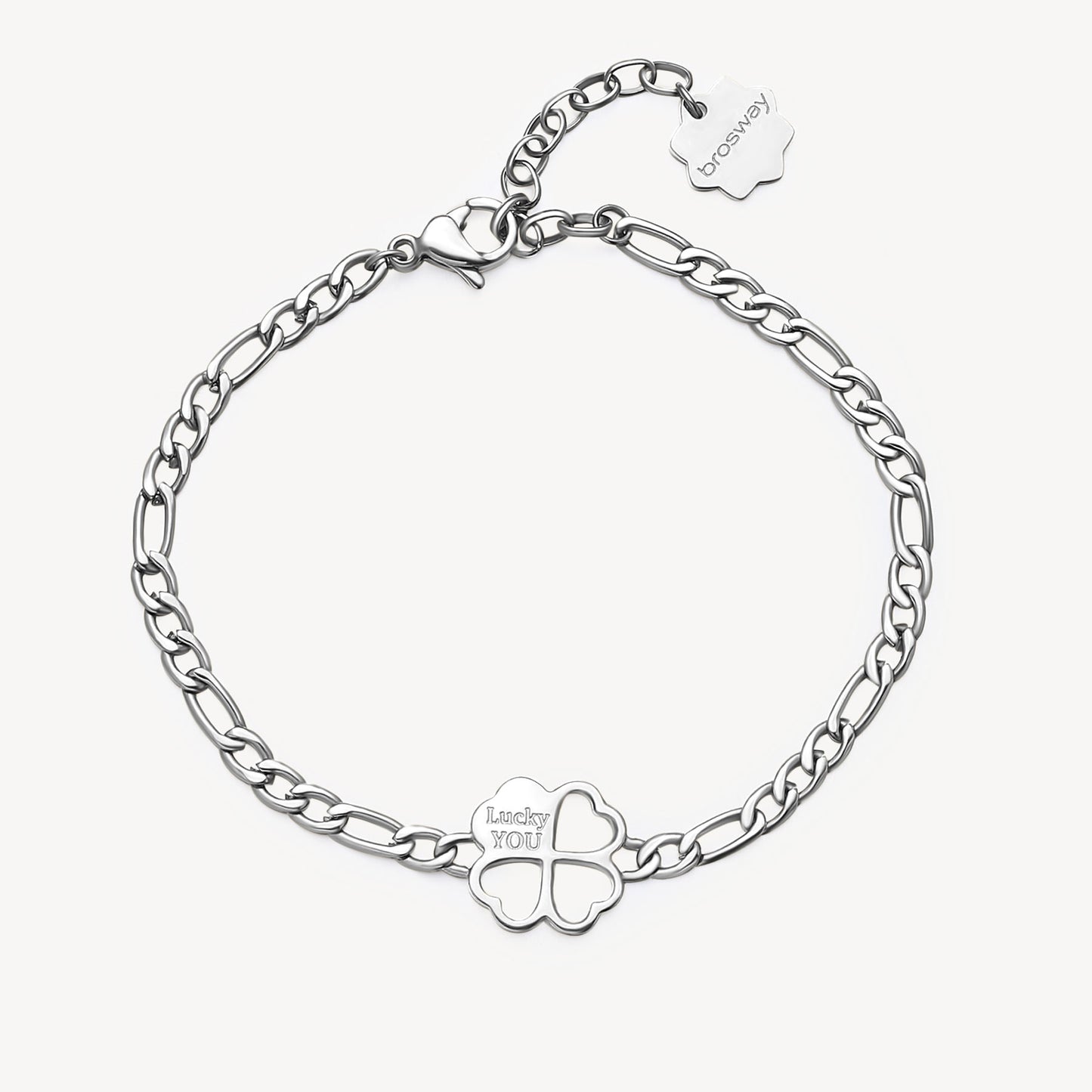 Bracciale Brosway Chakra Portafortuna In Acciaio Con Quadrifoglio Cristalli