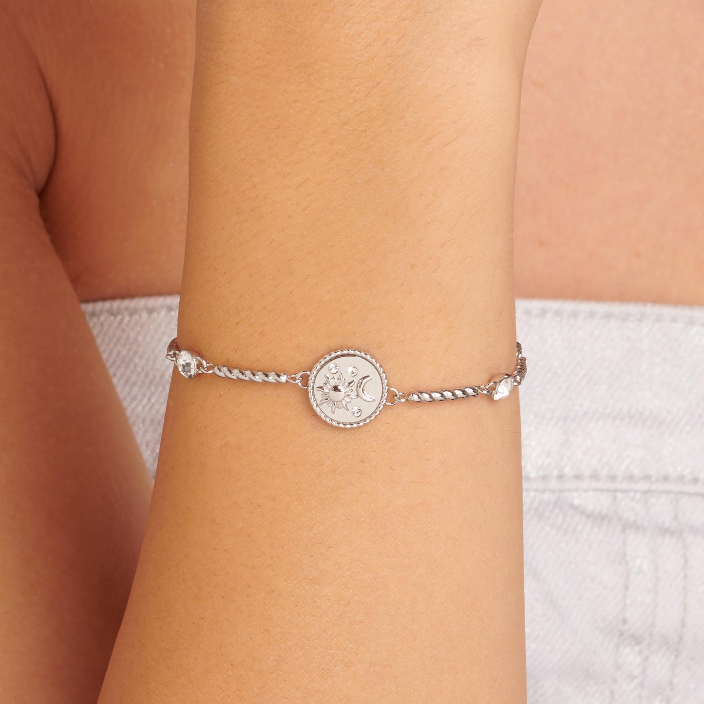 Bracciale Brosway Chakra Mistici Sole E Luna Torchon In Acciaio Con Cristalli