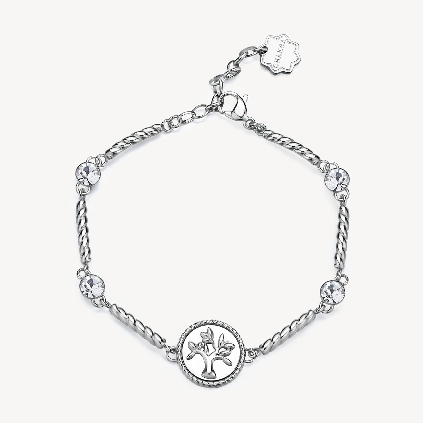 Bracciale Brosway Chakra Mistici Albero Della Vita Torchon In Acciaio Con Cristalli