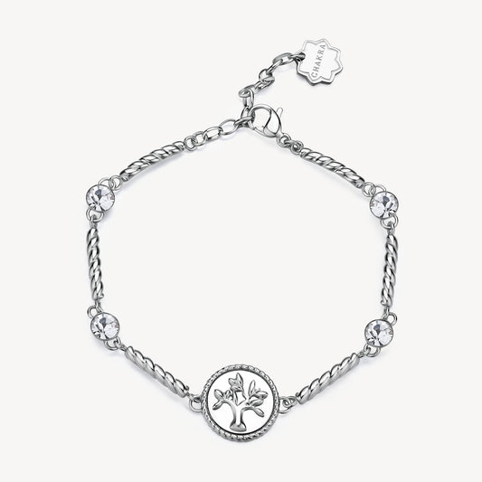 Bracciale Brosway Chakra Mistici Albero Della Vita Torchon In Acciaio Con Cristalli