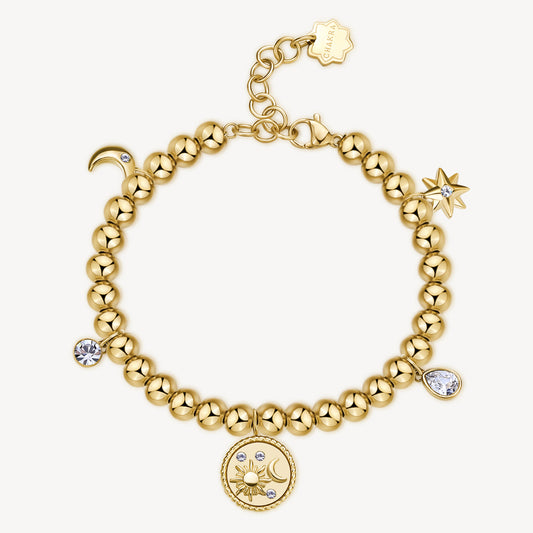 Bracciale Brosway Chakra Mistici Sole E Luna Pvd Oro Con Charms