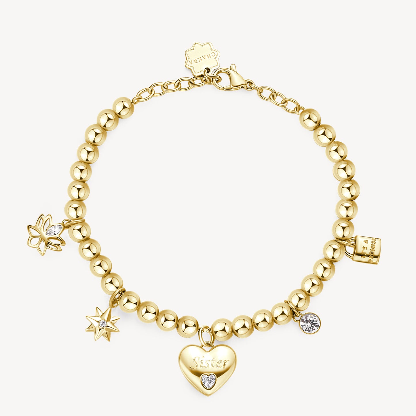 Bracciale Brosway Chakra Famiglia & Affetti Sister Pvd Oro Con Charms