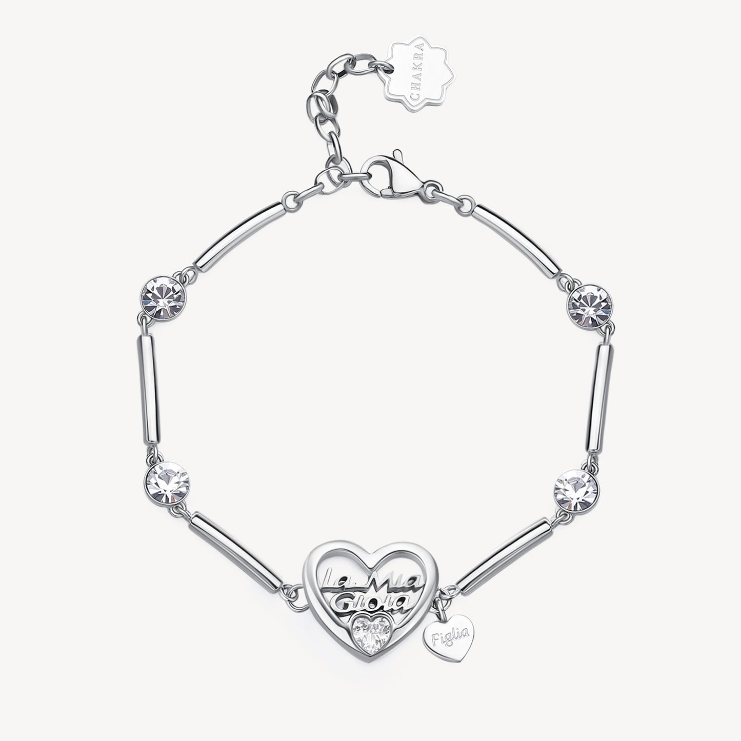 Bracciale Brosway Chakra Famiglia & Affetti Figlia con Cristalli E Cuore