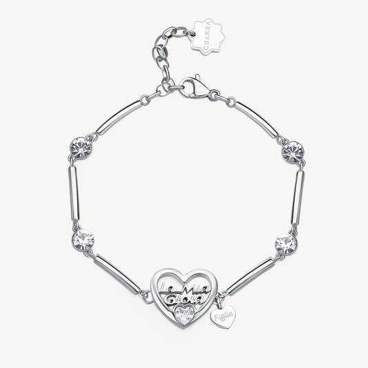 Bracciale Brosway Chakra Famiglia & Affetti Figlia con Cristalli E Cuore