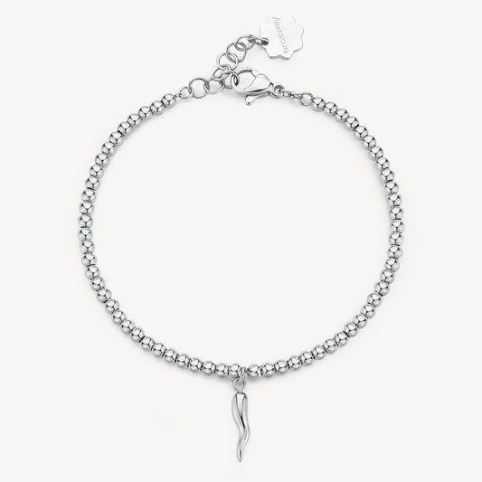 Bracciale Brosway Chakra Portafortuna In Acciaio Con Charm Cornetto