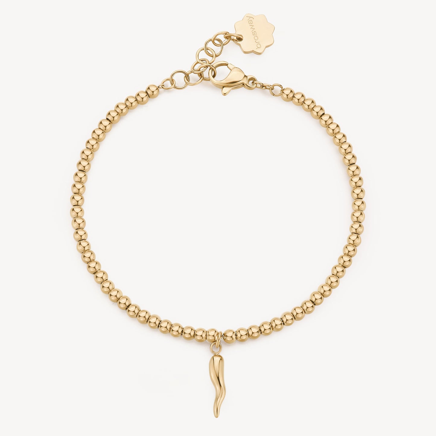 Bracciale Brosway Chakra Portafortuna Pvd Oro Con Charm Cornetto