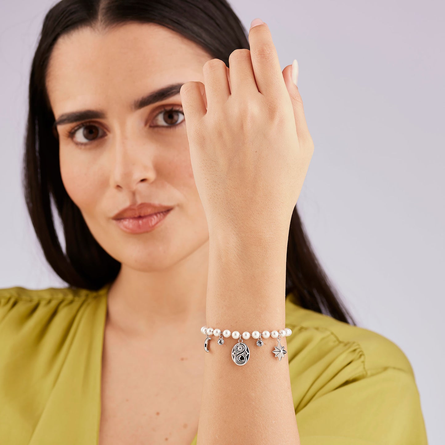 Bracciale Brosway Chakra Mistici Acciaio Perline Charms e Cristalli