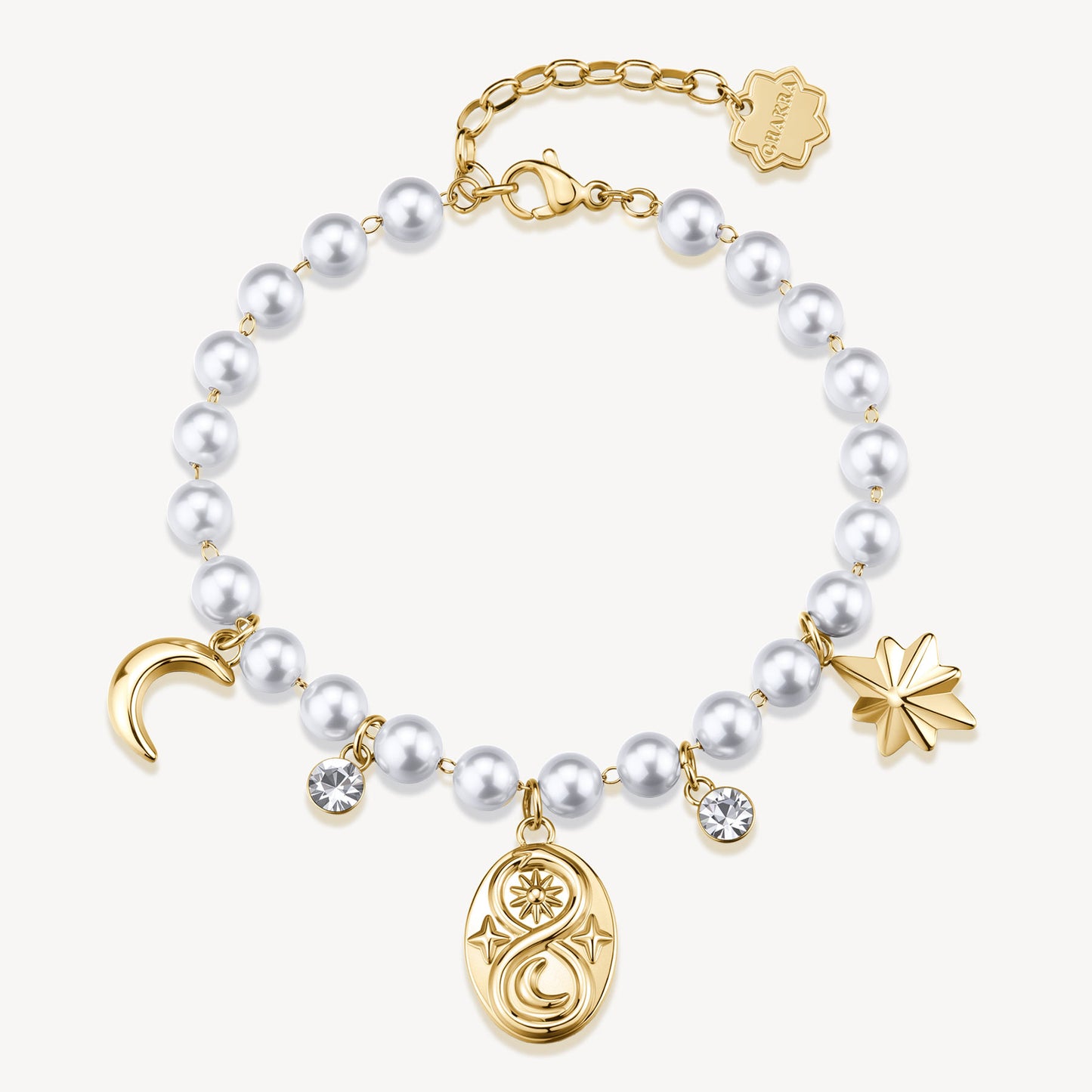 Bracciale Brosway Chakra Mistici Acciaio Pvd Oro Perline Charms e Cristalli