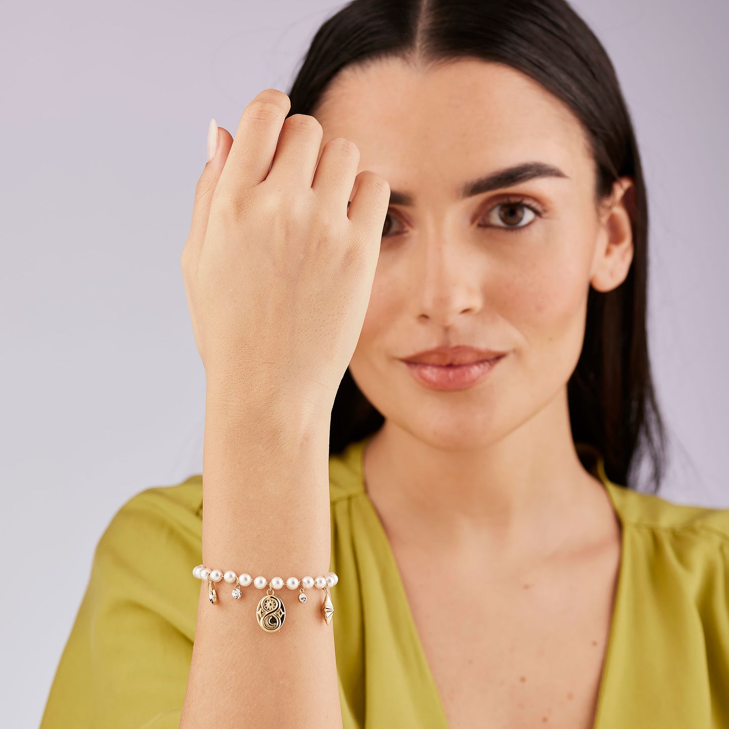 Bracciale Brosway Chakra Mistici Acciaio Pvd Oro Perline Charms e Cristalli