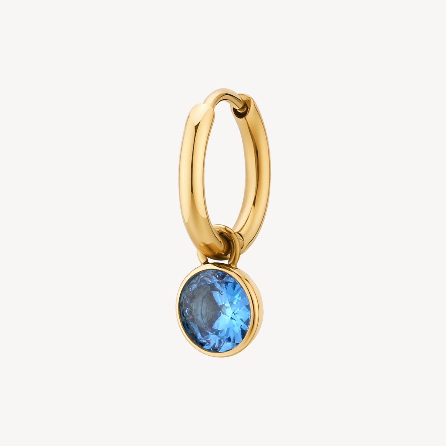 Monorecchino Brosway Chakra Boccola Pvd Oro Pendente Punto Luce Cristallo Azzurro