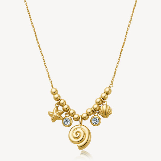 Collana Brosway Chakra Acciaio Pvd Oro Sferette, Cristalli e Pendenti Estate