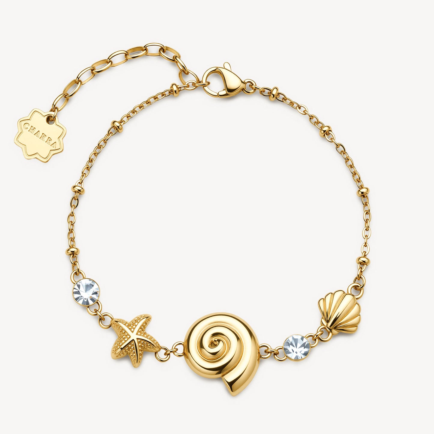 Bracciale Brosway Chakra Acciaio Pvd Oro Cristalli Stella Marina e Conchiglia