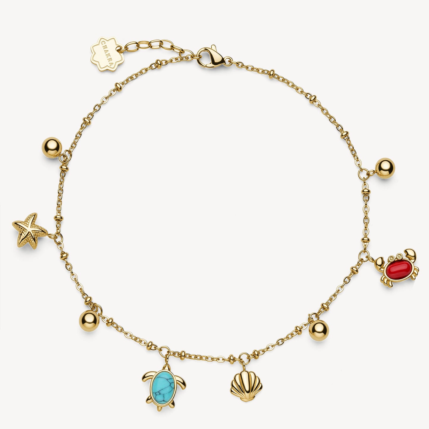 Cavigliera Brosway Chakra Acciaio Pvd Oro con Pendenti Estate