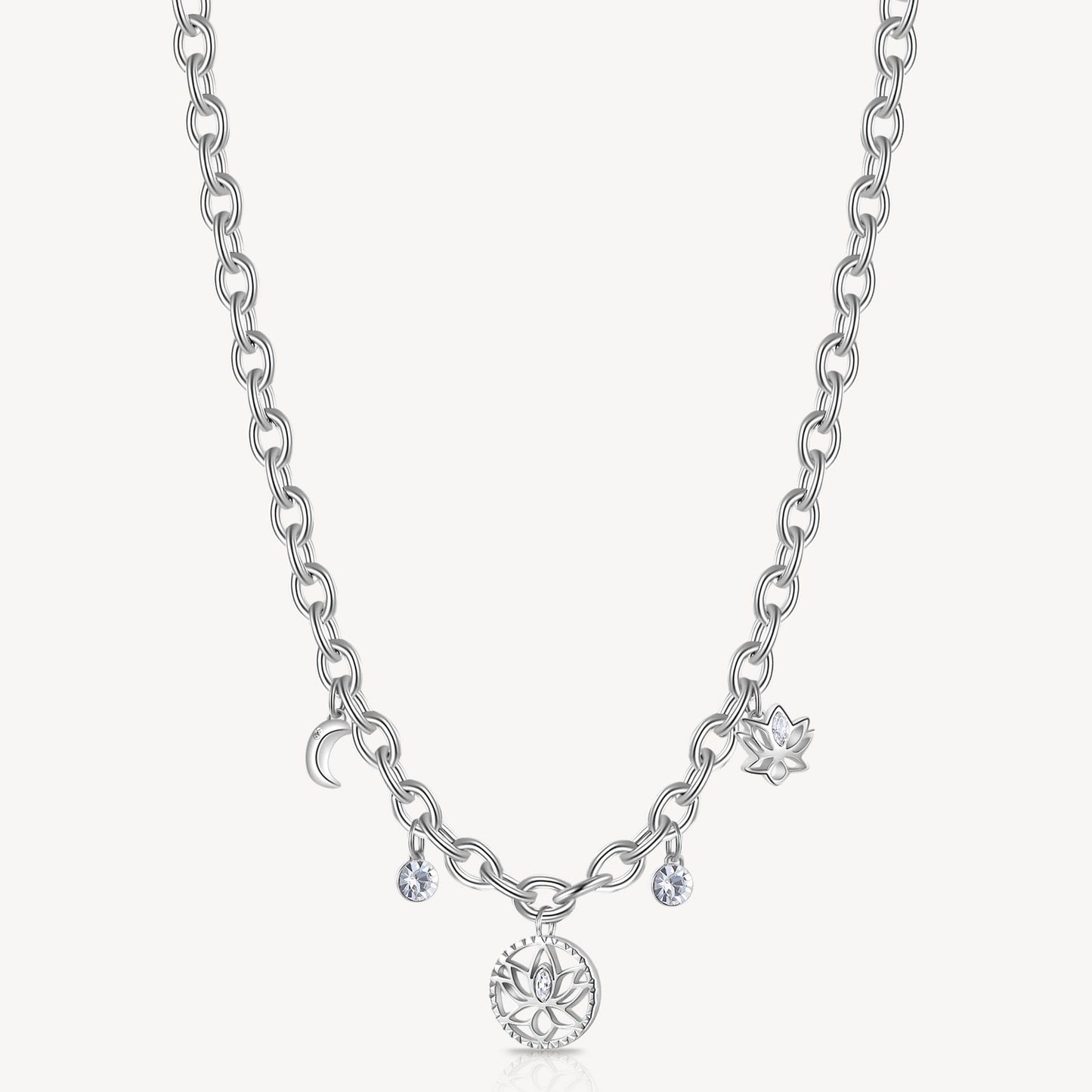 Collana Brosway Chakra Mistici Fiore Di Loto In Acciaio Con Pendenti