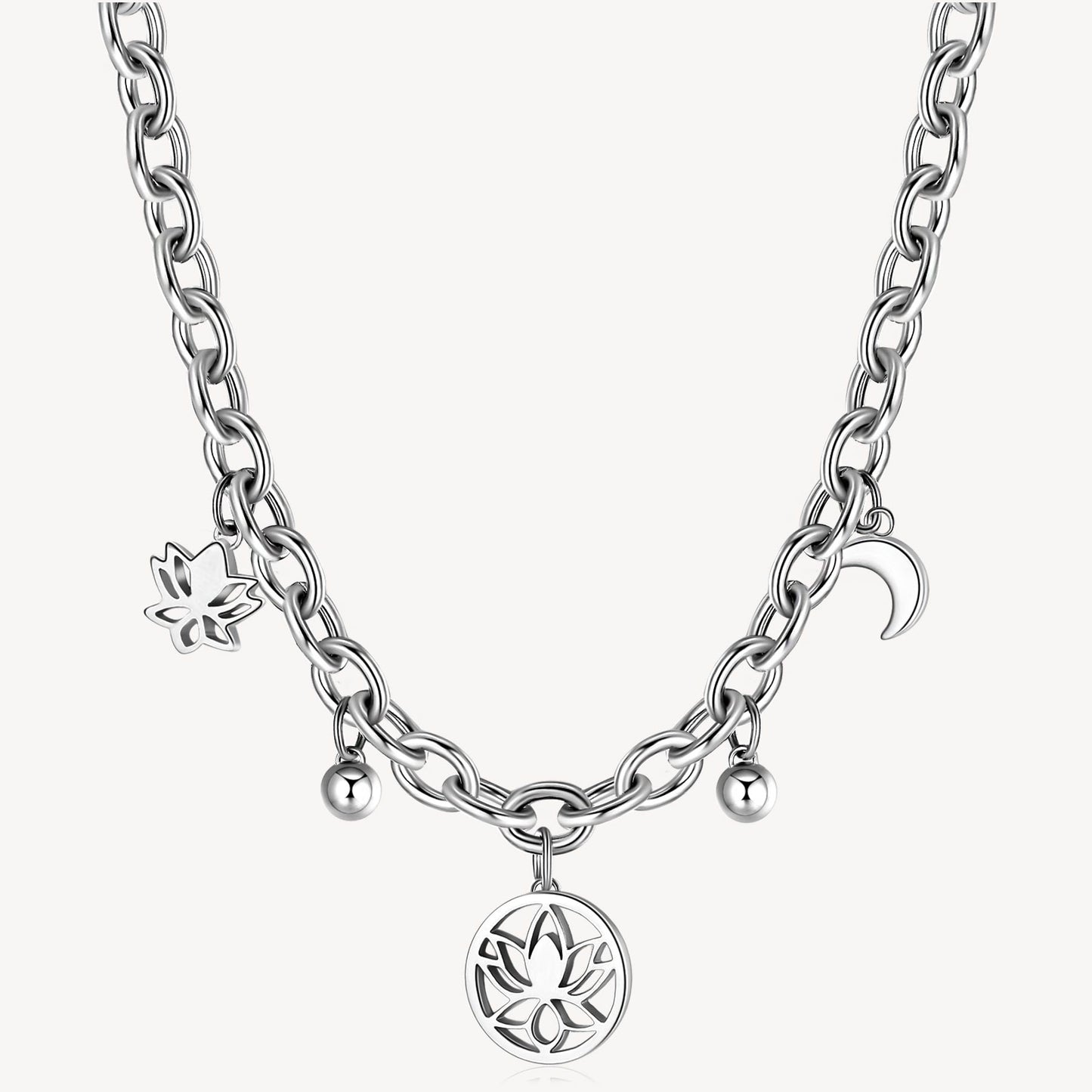 Collana Brosway Chakra Mistici Fiore Di Loto In Acciaio Con Pendenti