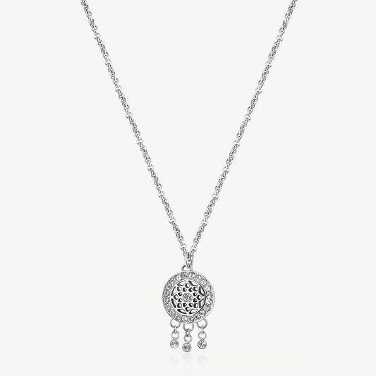 Collana Brosway Chakra Mistici In Acciaio Con Pendente Acchiappasogni Cristalli