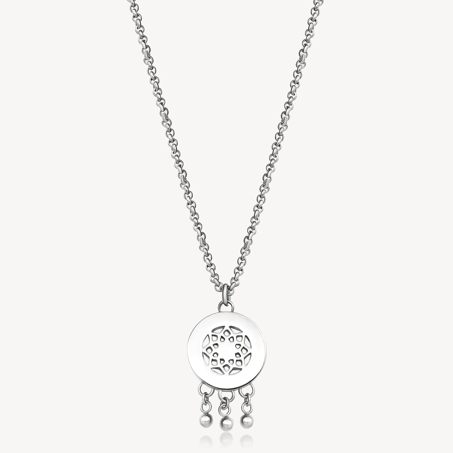 Collana Brosway Chakra Mistici In Acciaio Con Pendente Acchiappasogni Cristalli