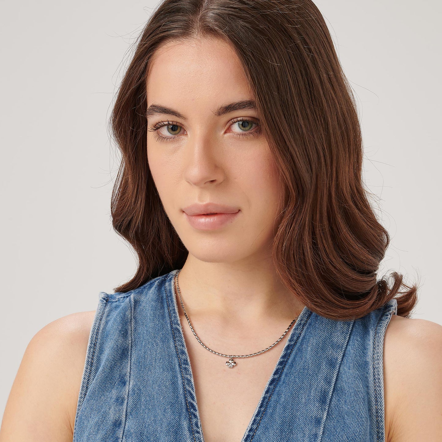 Collana Brosway Chakra Portafortuna In Acciaio Con Pendente Quadrifoglio Cristallo