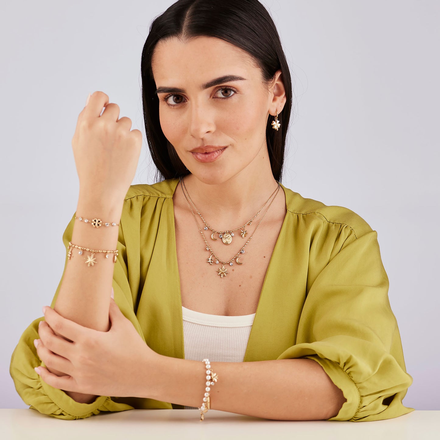 Bracciale Brosway Chakra Mistici Acciaio Pvd Oro Perline Charms e Cristalli