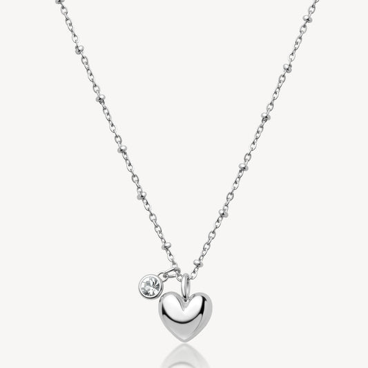 Collana Brosway Chakra Acciaio Pendenti Cuore e Cristallo