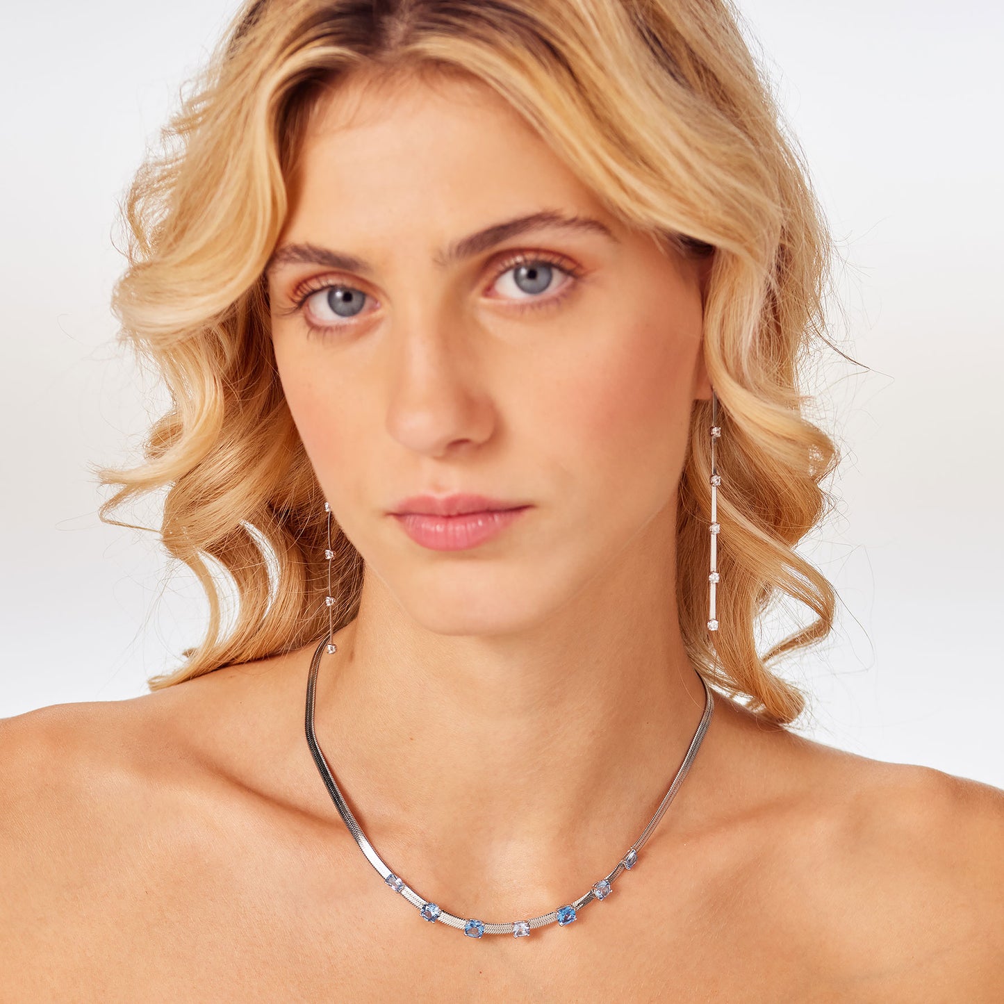 Collana Brosway Dreaming Acciaio Maglia Piatta Cubic Zirconia Light Sapphire