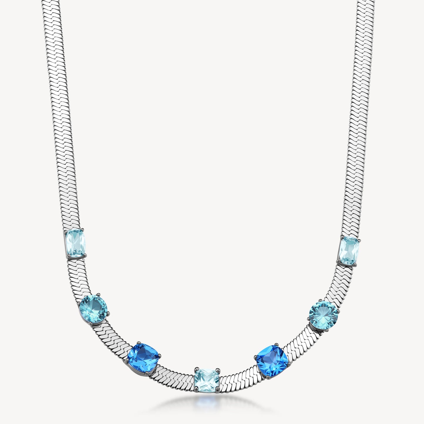 Collana Brosway Dreaming Acciaio Maglia Piatta Cubic Zirconia Light Sapphire