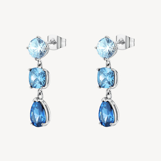 Orecchini Pendenti Brosway Dreaming Acciaio Cubic Zirconia Tonalità di Blu