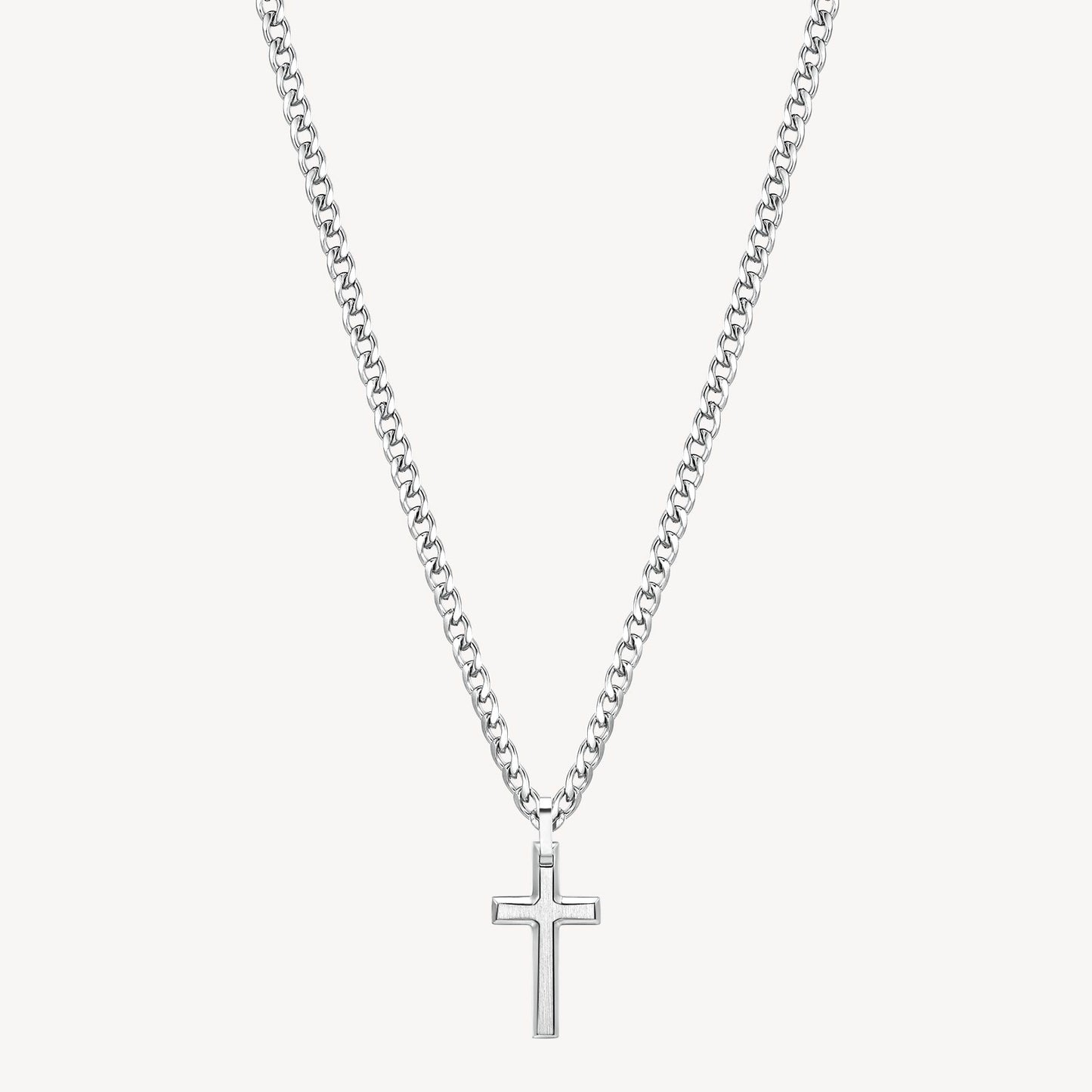 Collana Uomo Brosway Ink Acciaio Pendente Croce Satinata